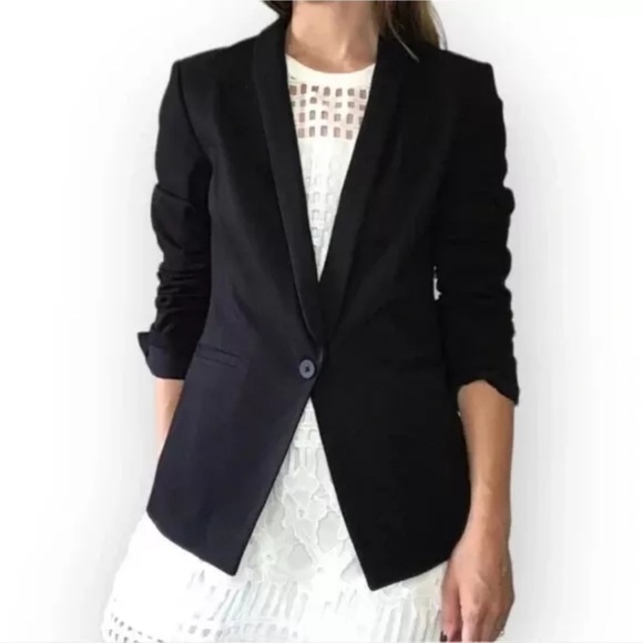Madewell Jackets & Blazers - Madewell Duskfall Drape Black One Button Blazer Jacket - Womens 6